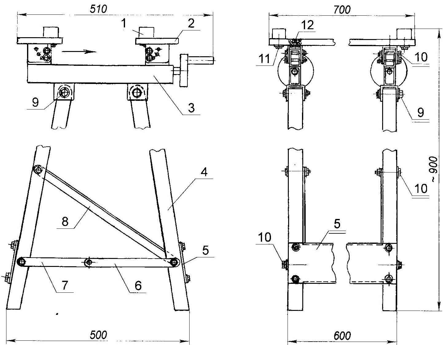 Fig. 1. Folding workbench