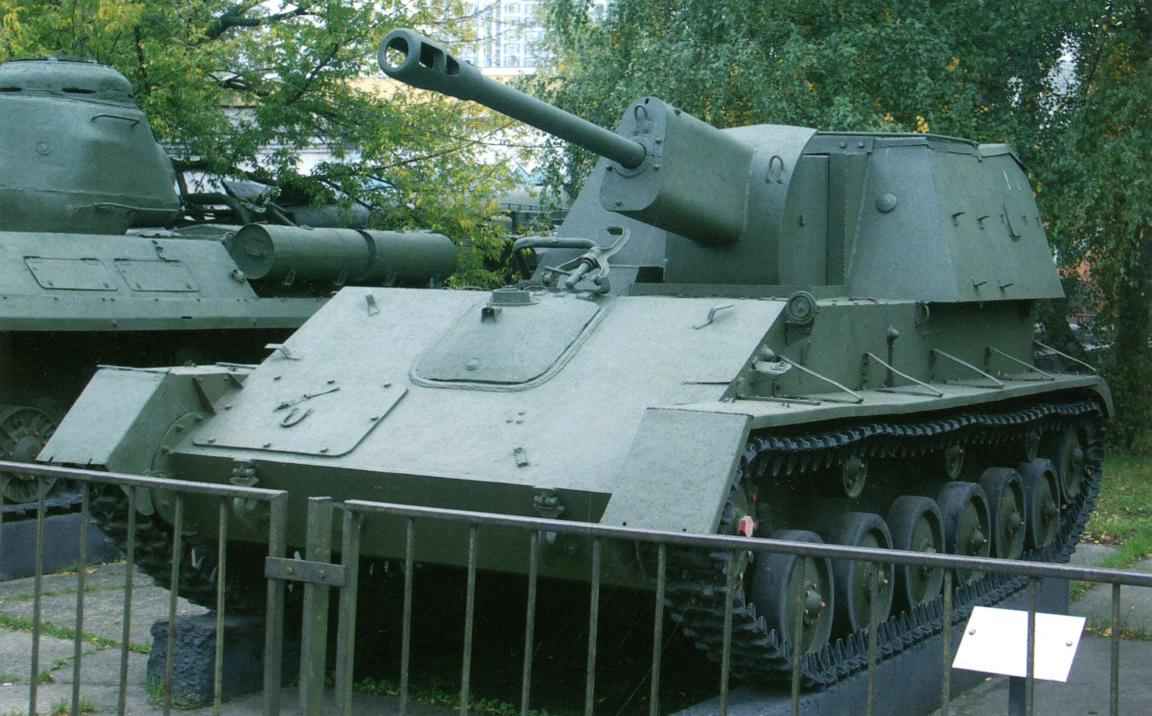 Self-propelled gun SU-76M in the exposition of the Central armed forces Museum in Moscow