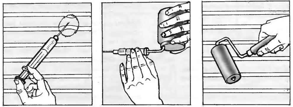 Fig. 23. The option of eliminating the air bubble in the Wallpaper, for example, a syringe with glue