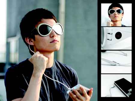 Stylish sunglasses with solar panels