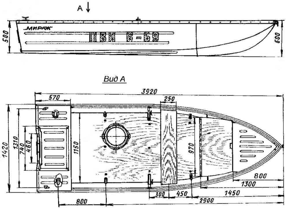 Основные размерения моторной лодки