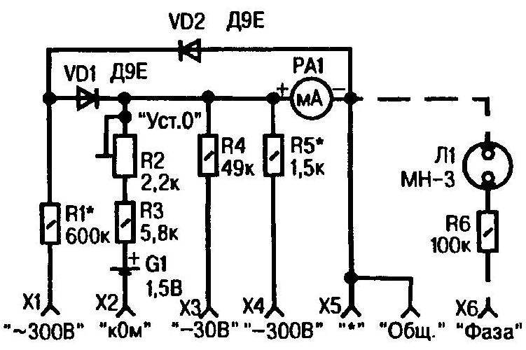 Electrical schematic improvised miii-tester