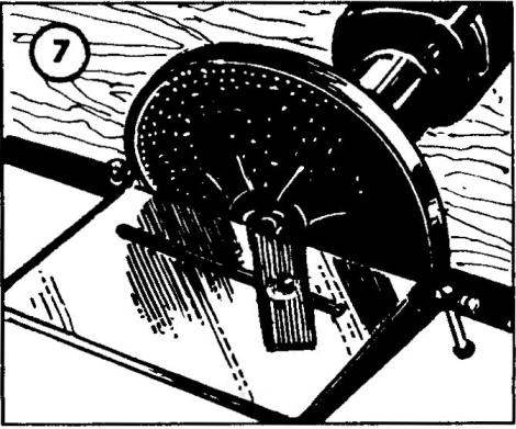 Fig.7. A drill with a circle of sandpaper is easy to turn into a portable grinding machine for small components