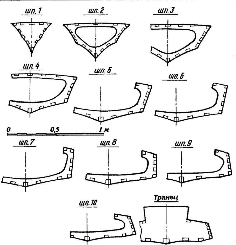 The configuration of the bulkhead and transom boards