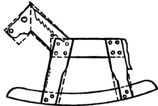 Diagram of an exemplary revision bars in the Assembly to give the figure the shape of a horse