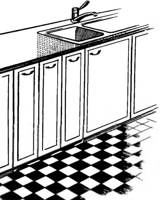 Кухонный гарнитур с выкатными столом, сушилкой и этажеркой