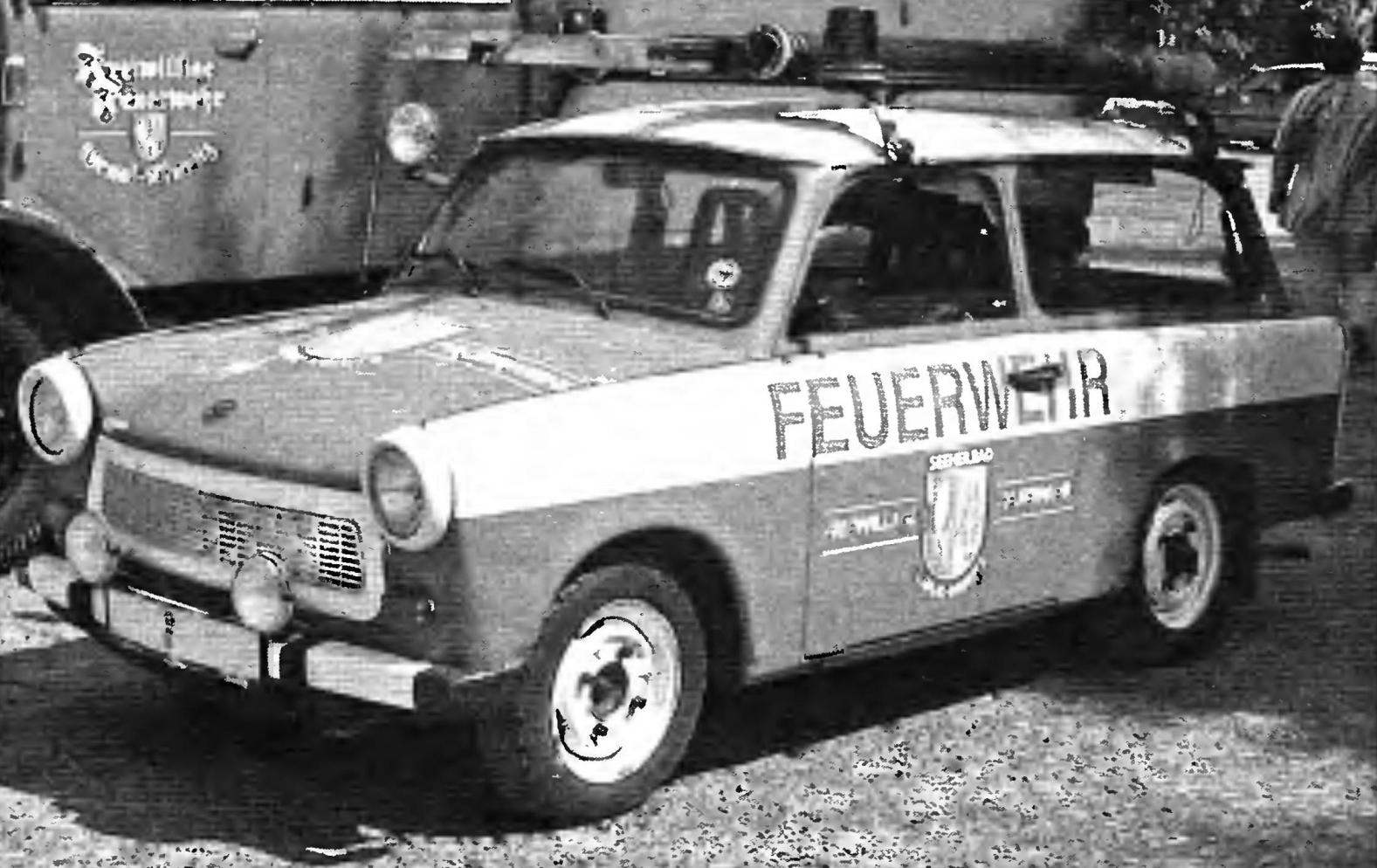 Fire truck on the basis of the three-door station wagon Trabant P601 Kombi