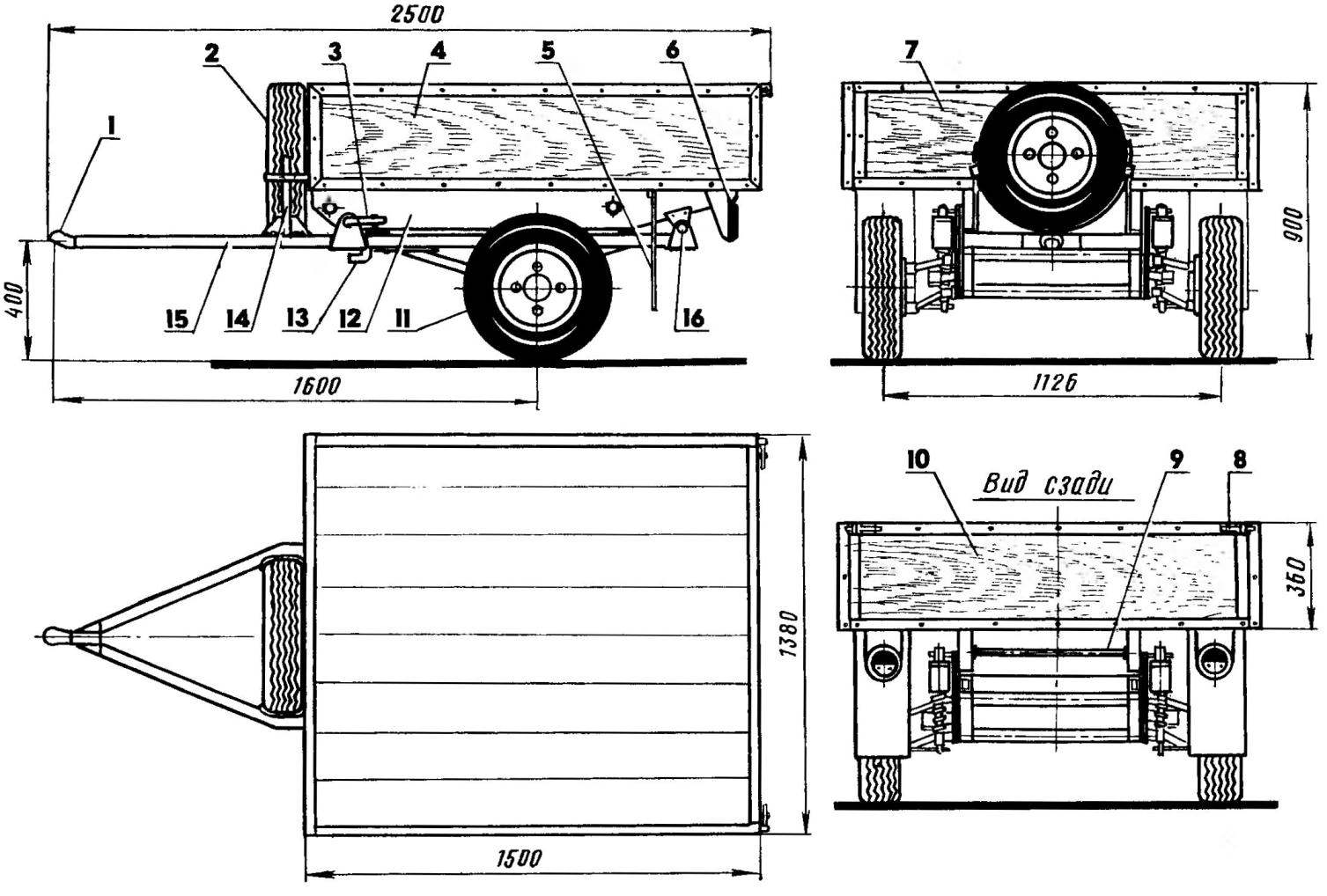 Trailer with tipping body