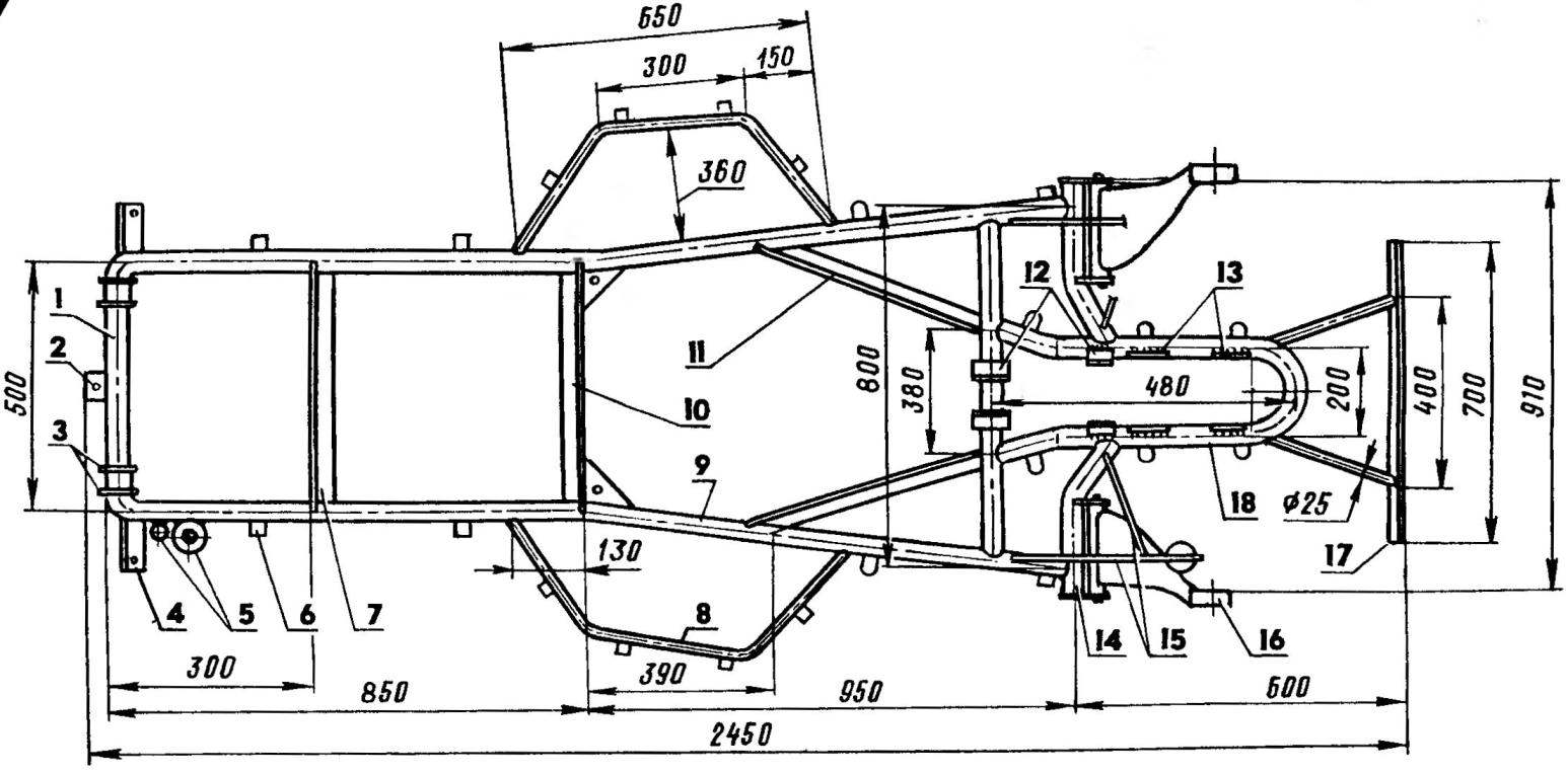 Load-bearing chassis frame