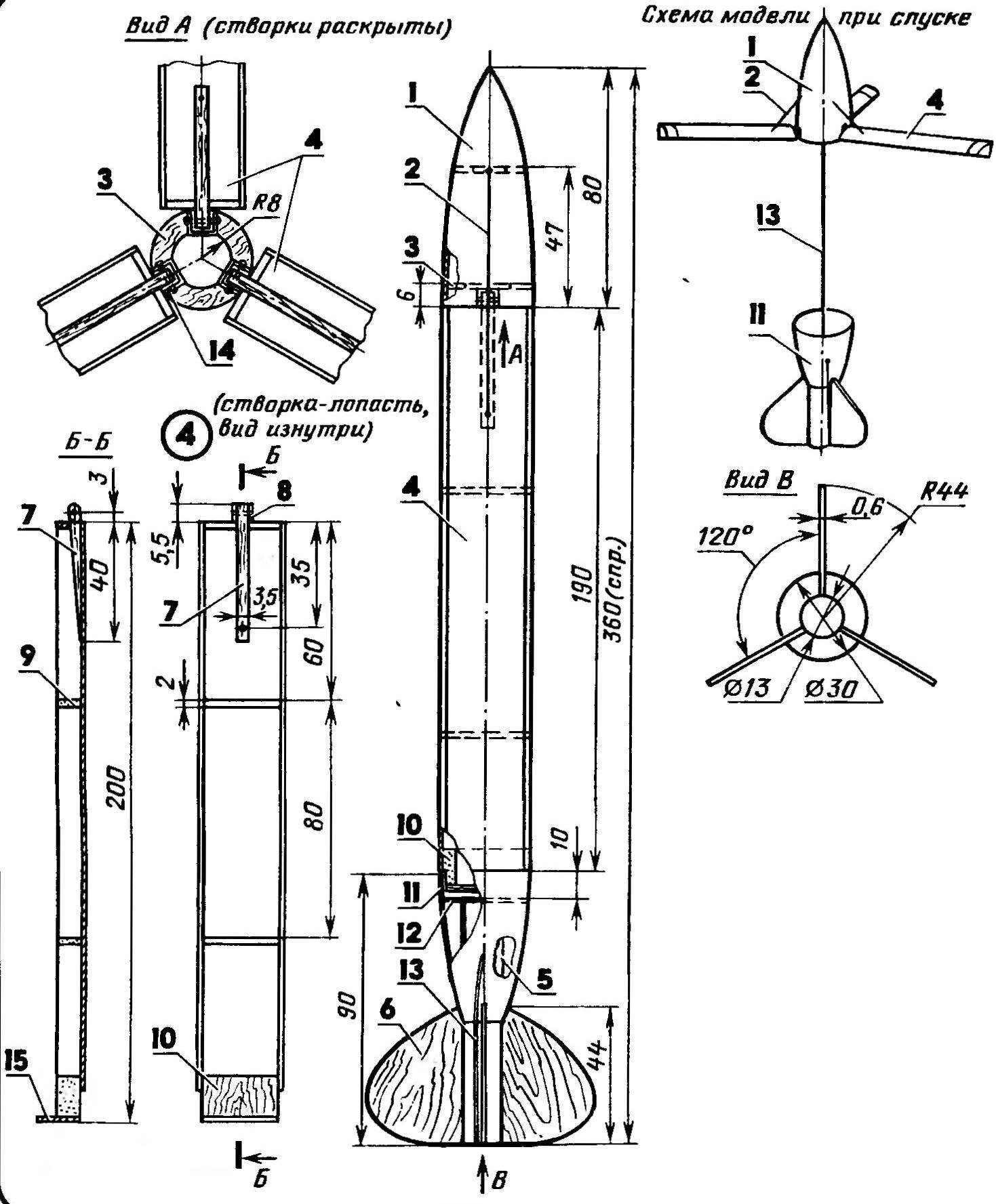 Model rocket rotachute class 89A