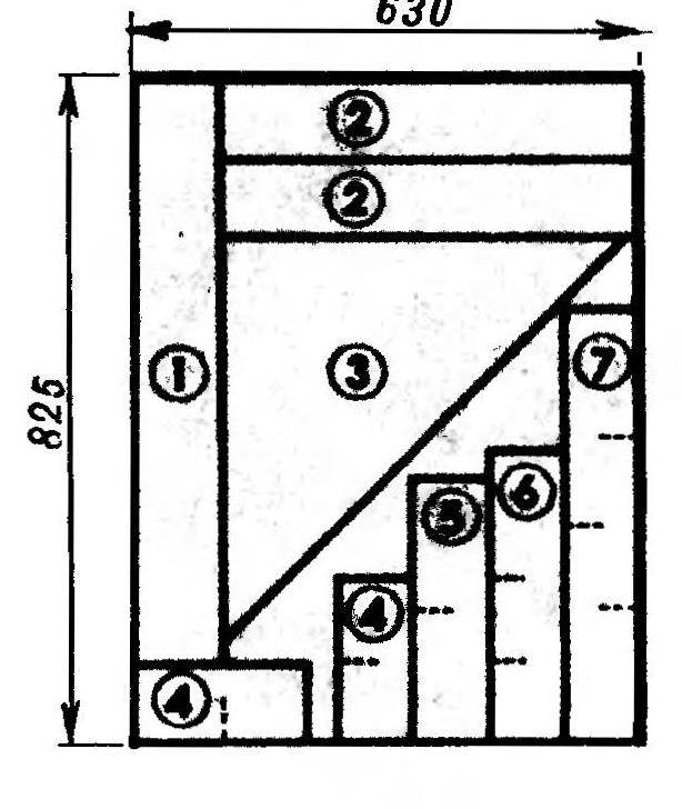 The plan of cutting elements of the wire mesh box