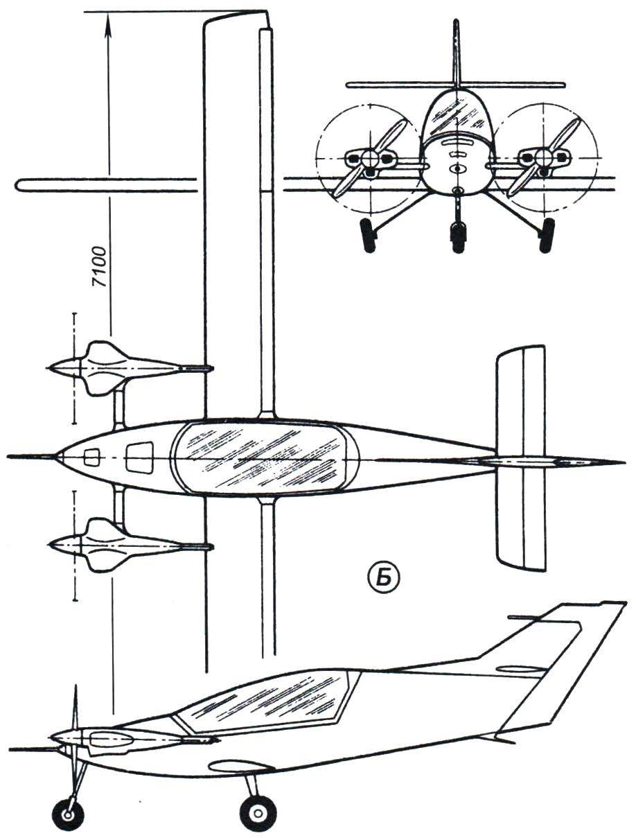 Б - самолёт «Пася» Эдварда Магранского (Польша) — удачный пример творческого развития схемы «Кри-Кри»