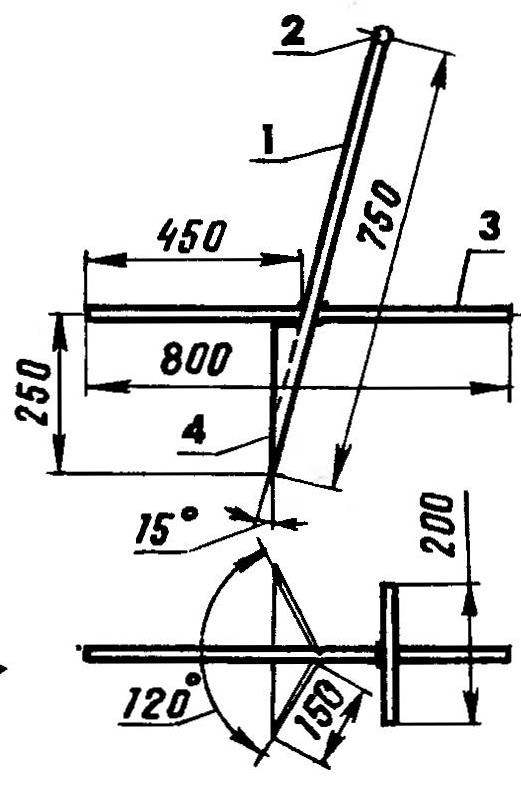 Якорь (конструкция сварная, в основе — обрезки стальной водогазопроводной трубы 33,5x4)