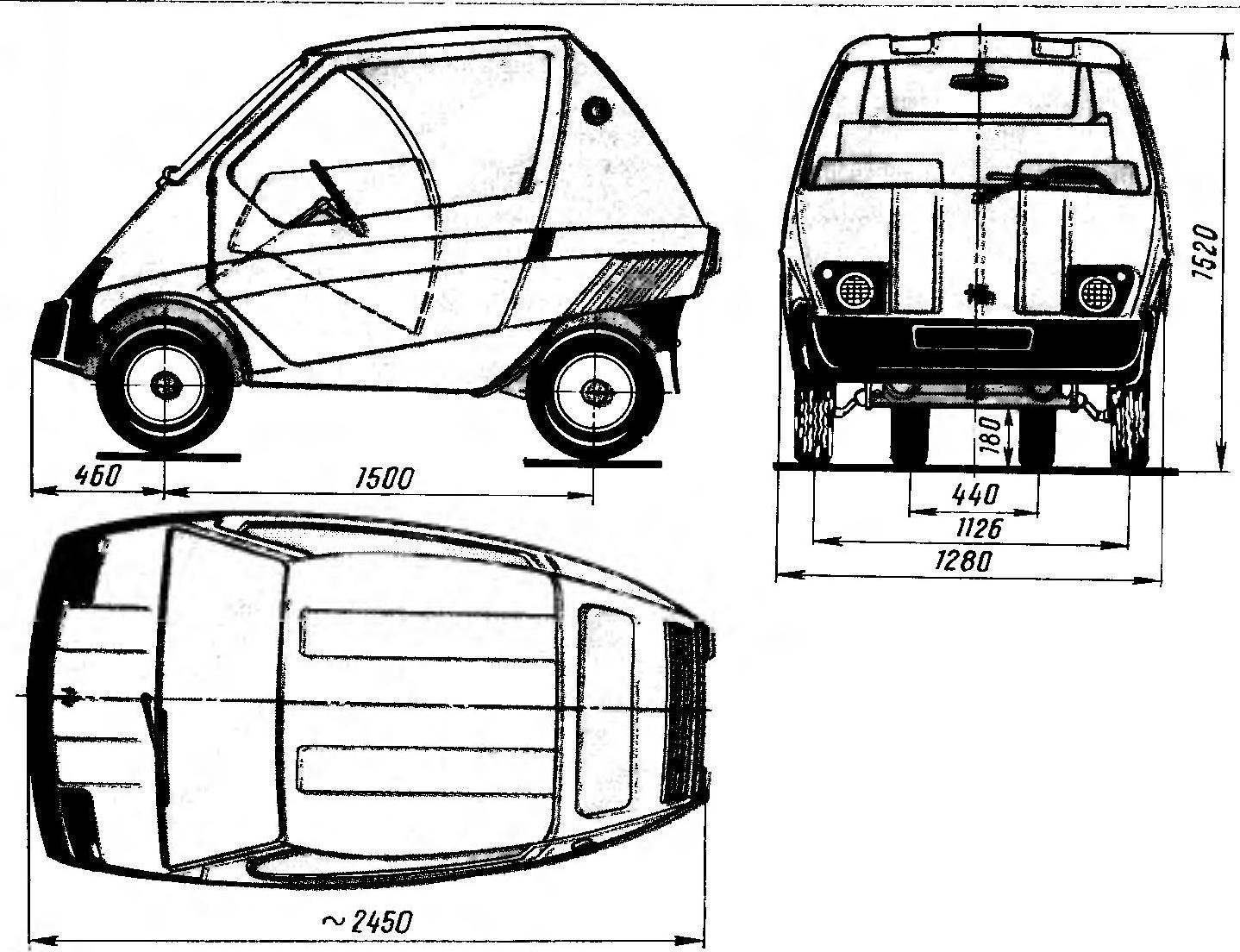 R and S. 1. Double compact city car 