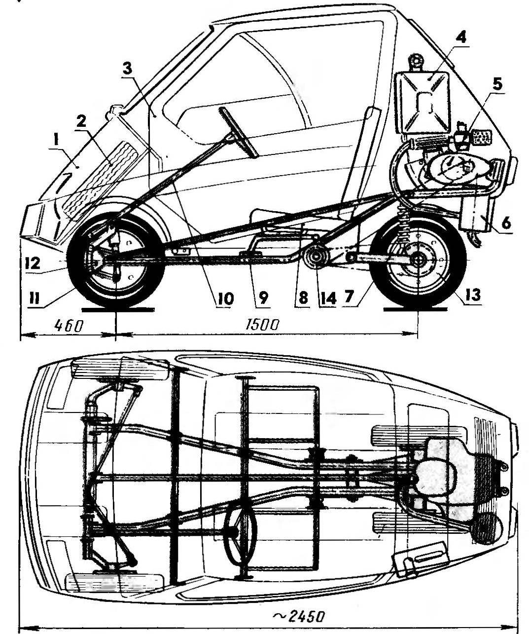Fig. 2. The layout of the little micro-car