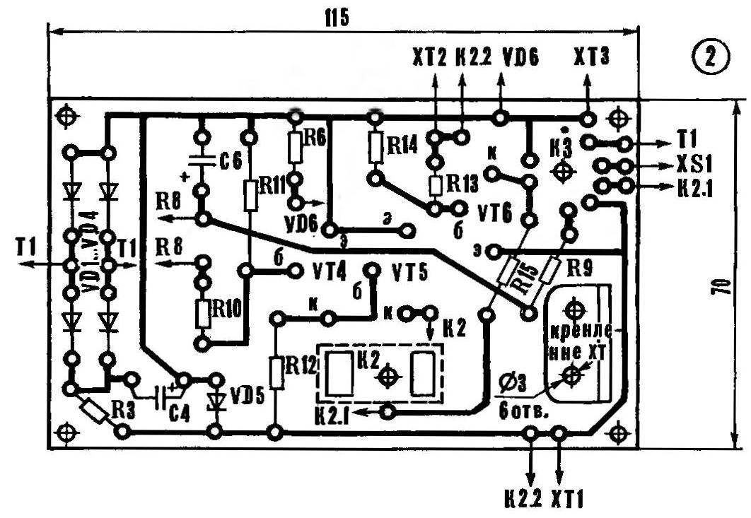 R and p. 2. One of the possible options for the production of printed circuit boards (with the placement of electronic components)