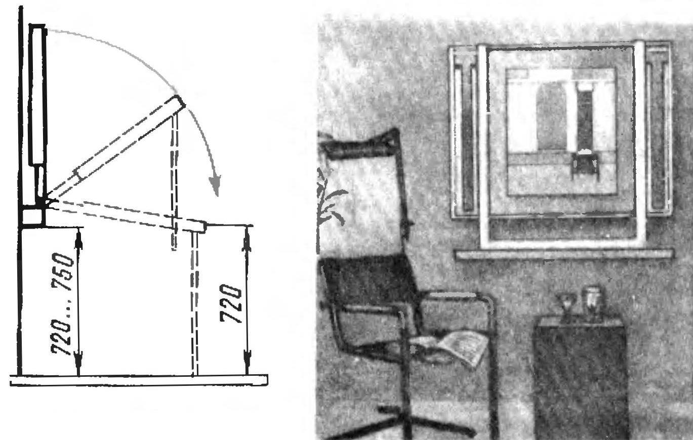 Р и с. 2. Схема установки откидного столика