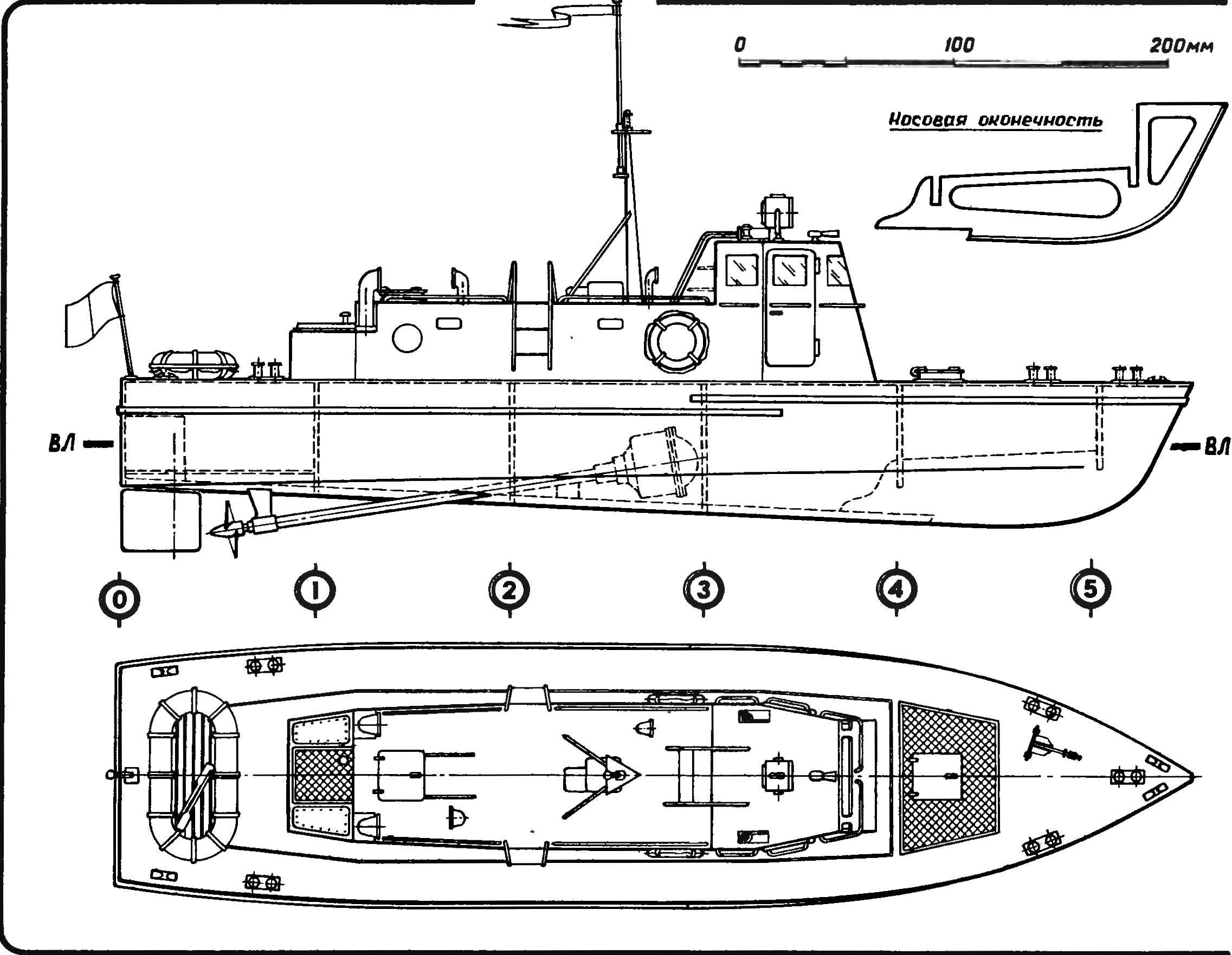 Рис. 1. Модель-копия катера спасательной службы.