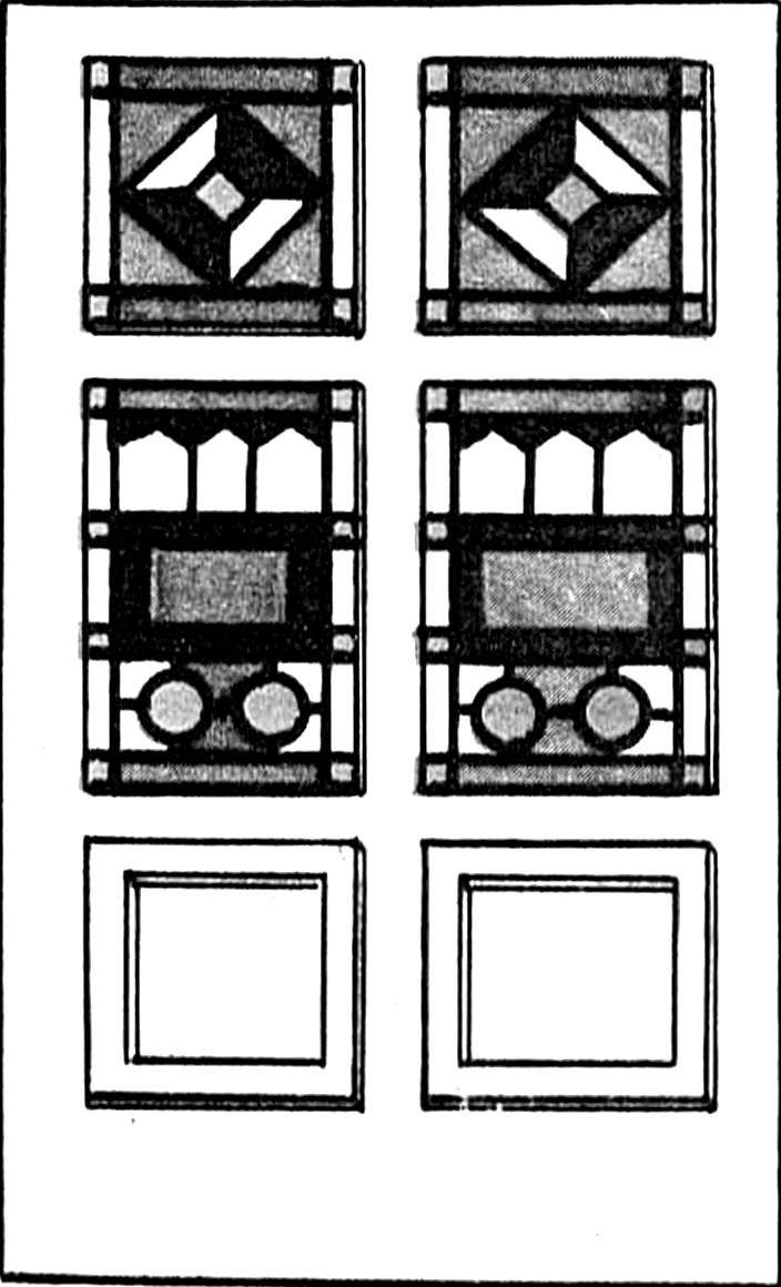 Fig. 1. Paneled door with glazing in the form of stained glass.