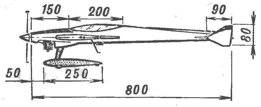 Fig. 1. An aerobatic control line model airplane.