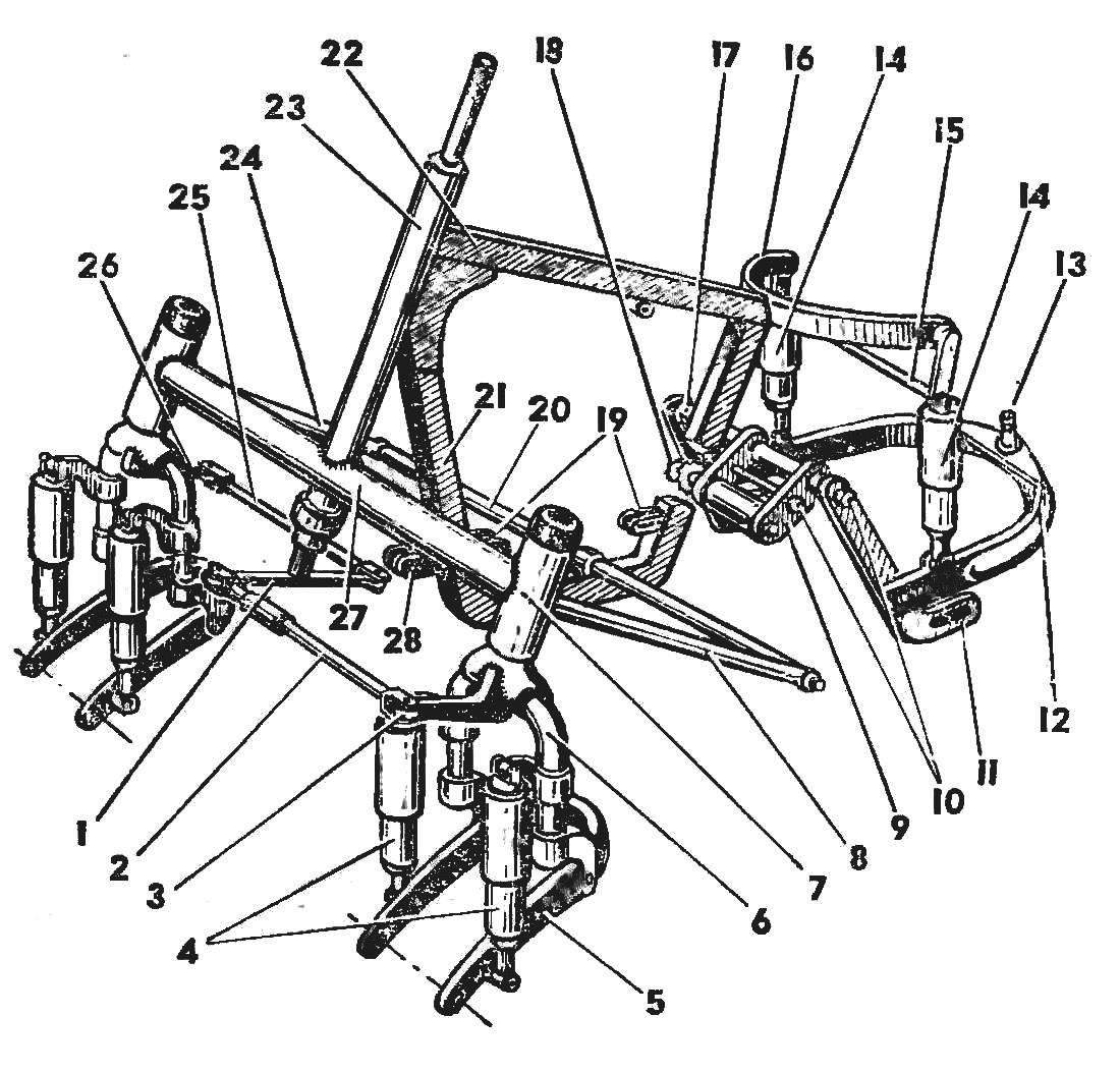 Fig. 1. General view of the frame with the units of running gear