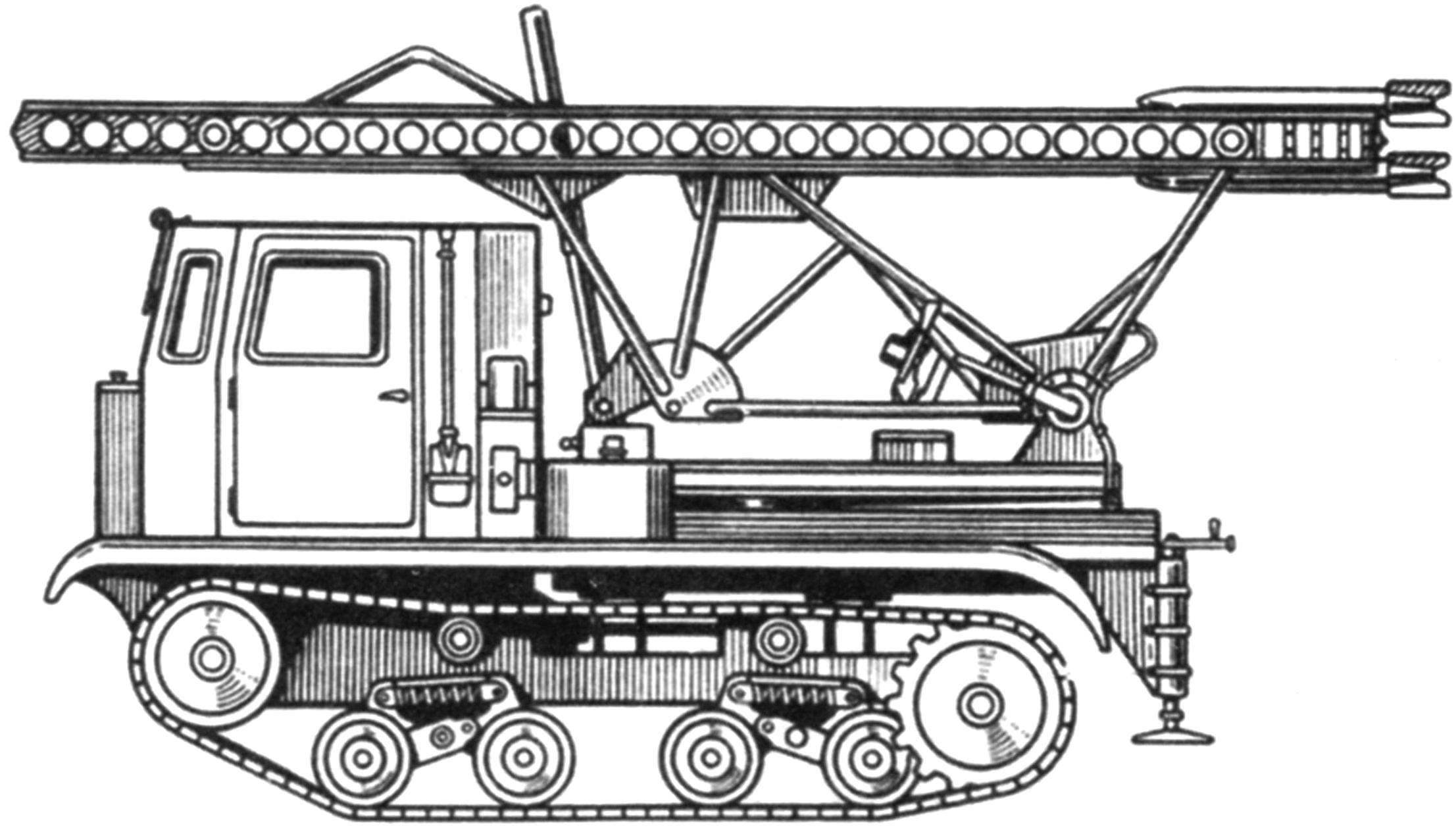 MLRS M-13 on the chassis of the STZ-5