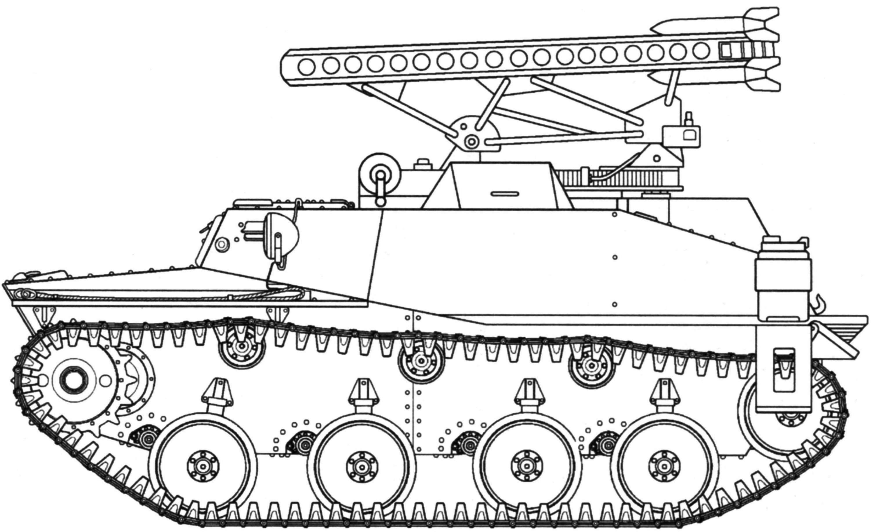 Установка БМ-8-24 на базе танка Т-40