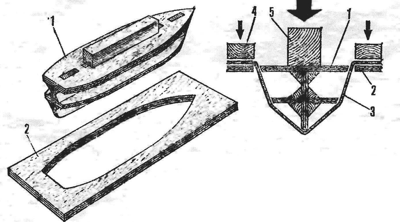 Design of punch and die for stamping housings boat