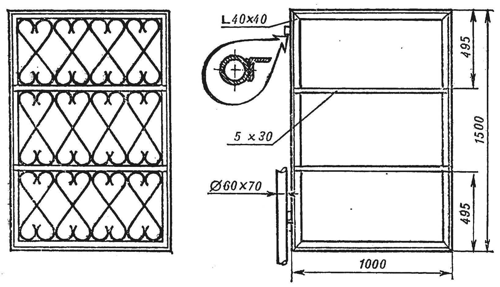 R and S. 1. Crate frame