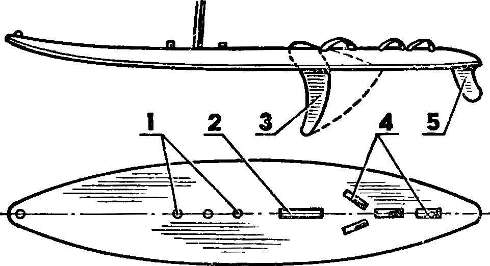 Housing and equipment of a sailing Board of the type of 