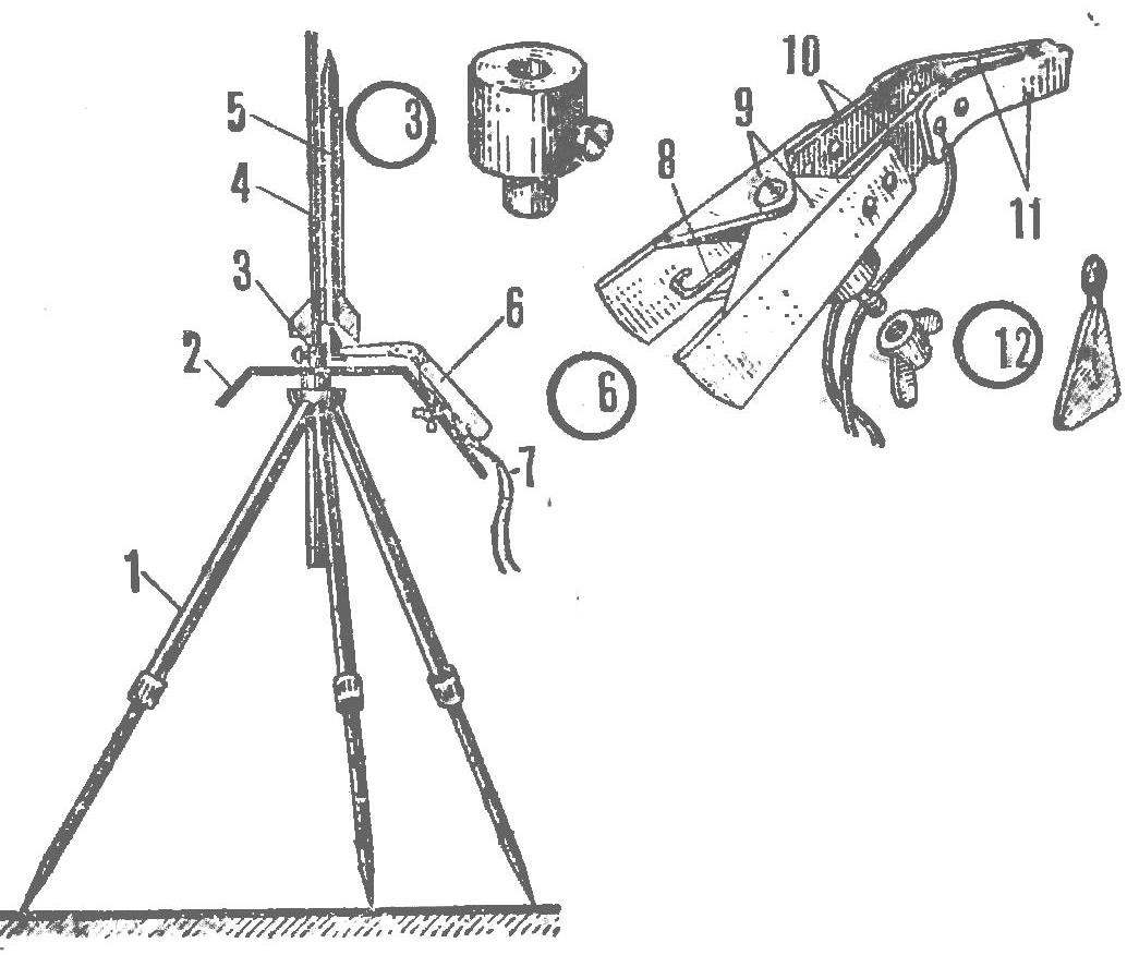 The starting installation for sport model rockets