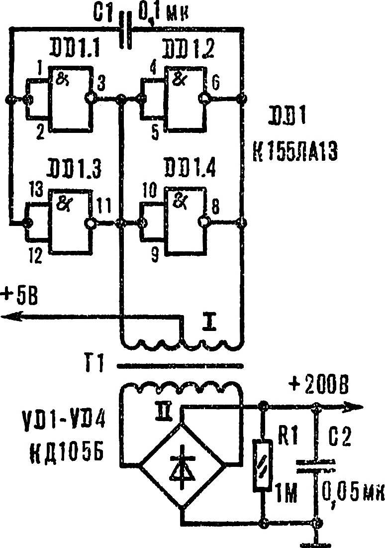 Schematic diagram of the voltage Converter.