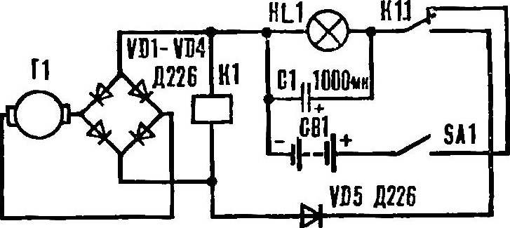 Schematic diagram of the automatic headlamp switch.