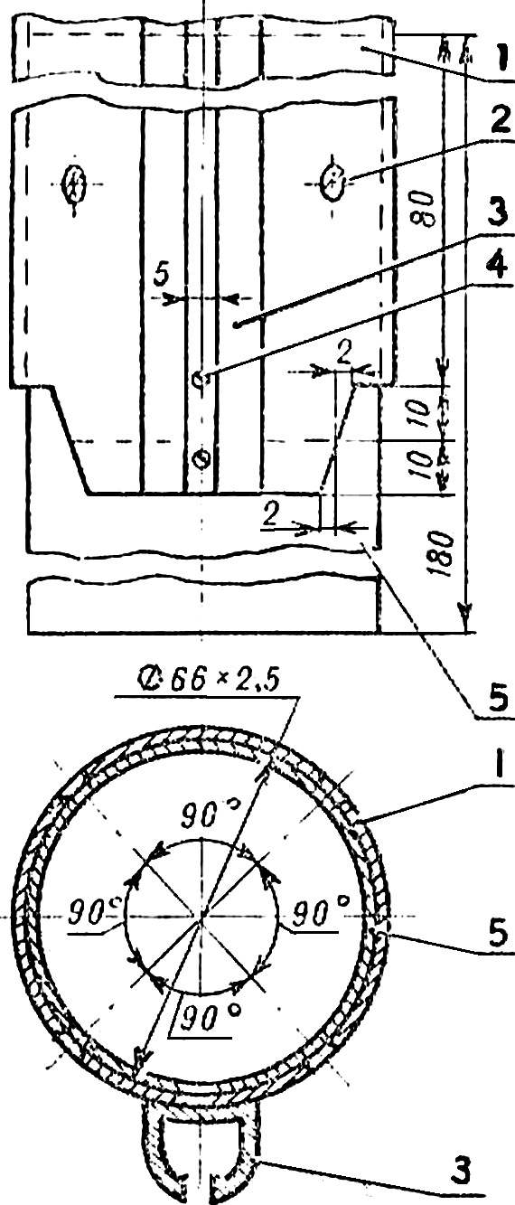 Fig. 9. The junction of the sections of the mast.