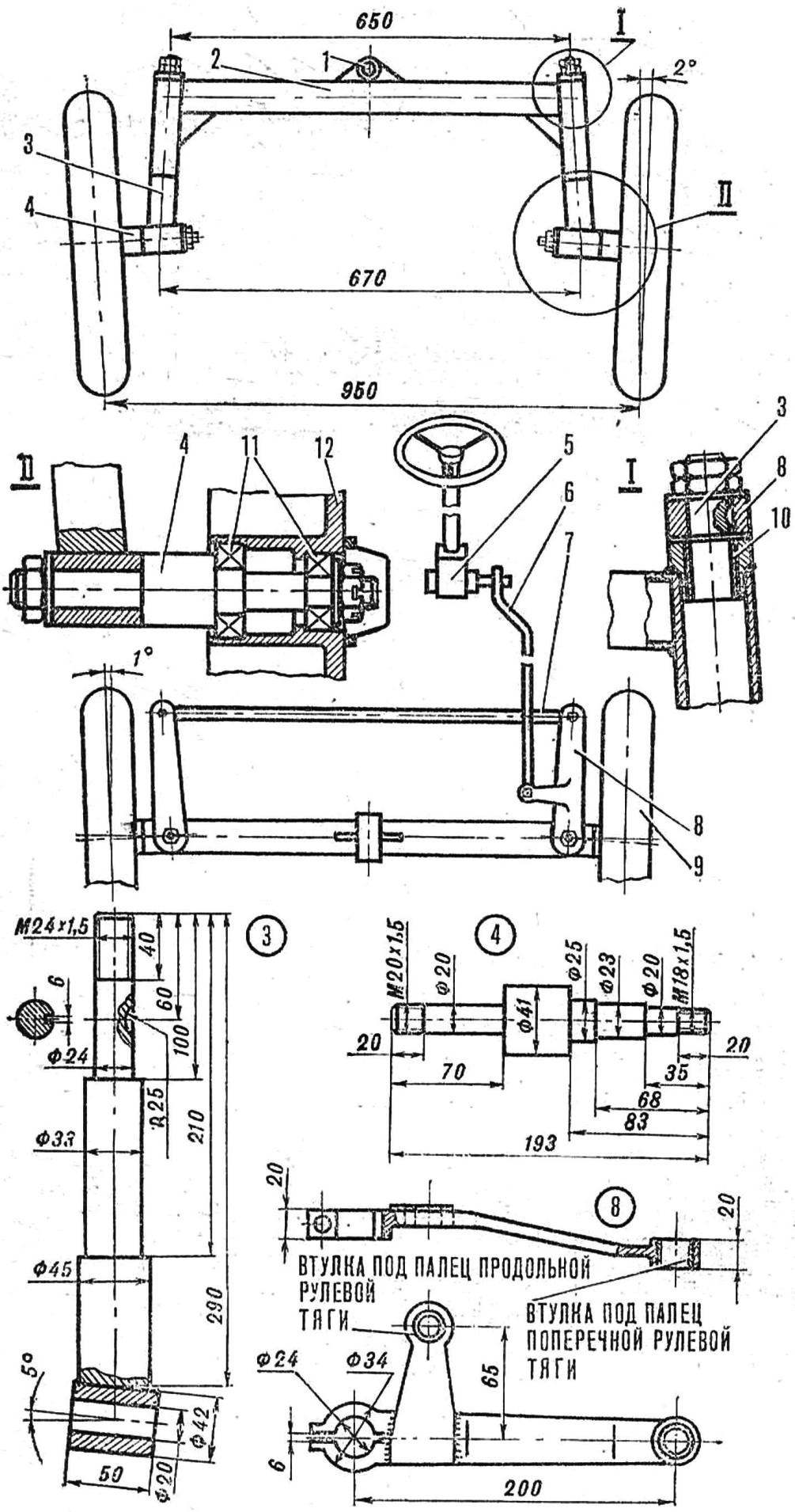 Fig. 6. Front axle with the steering