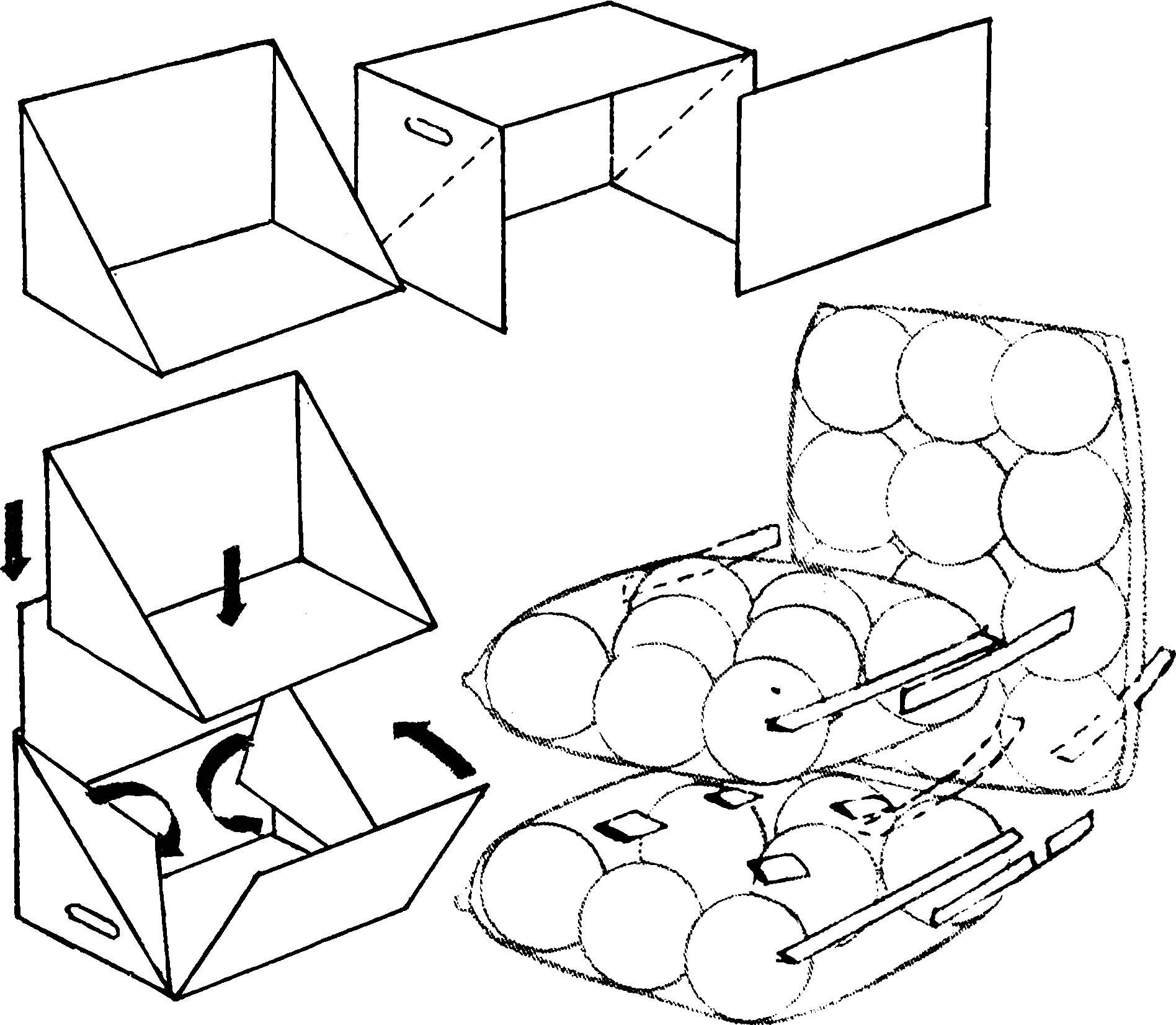 Balloons are Packed in plastic cases, United by adhesive tape and inserted into a cardboard frame of the container box.