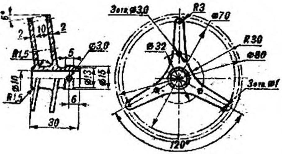Design of the rotor hub.