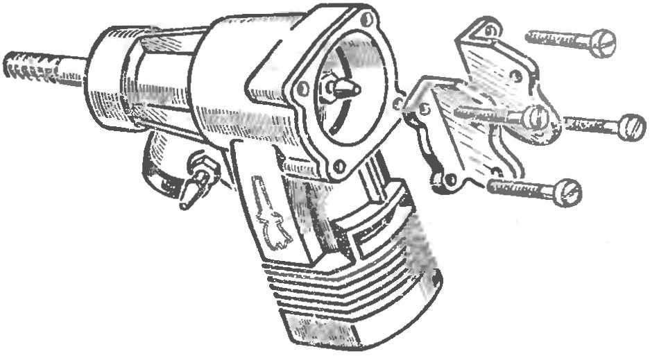 Fig. 3. The fastening parts on the rear of the modified engine.