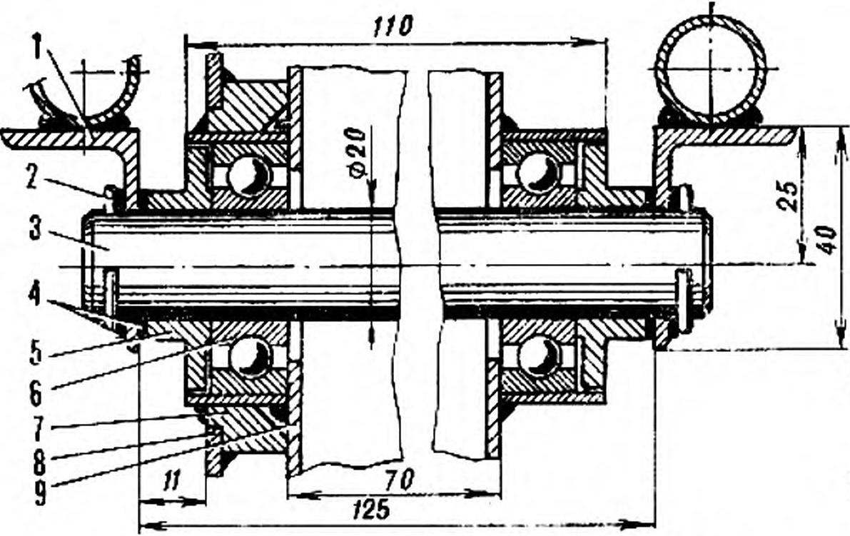 Fig. 3. Podshipnikoviy node of the impeller