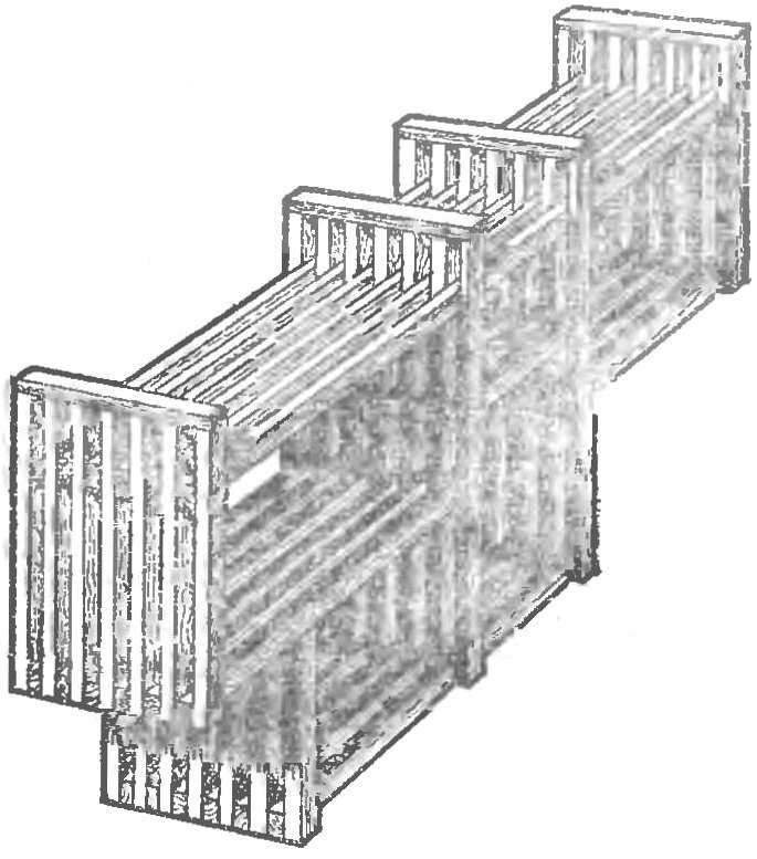 Fig. 3. Wall mounted tiered shelf.