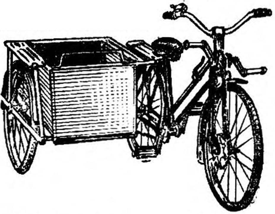 Fig. 10. Bike with sidecar and optional manual transmission on the front wheel