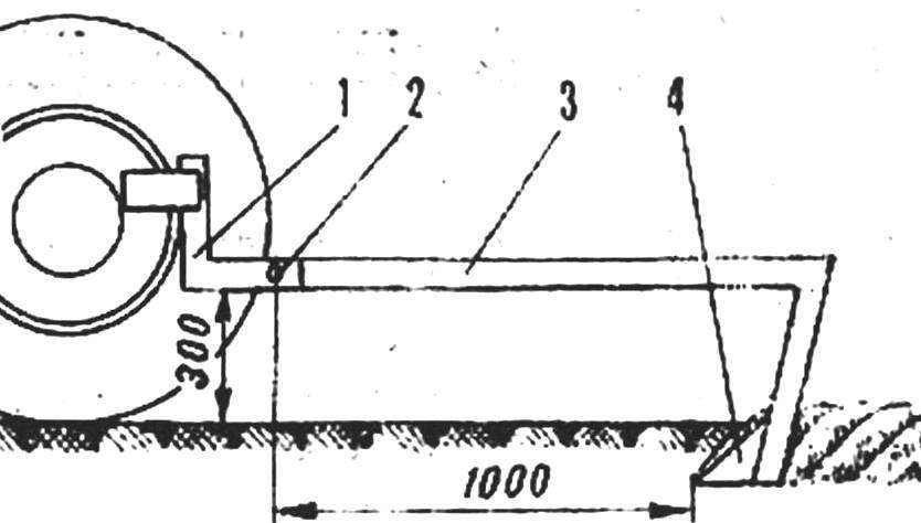 Fig. 3. Installation of a hinged plow