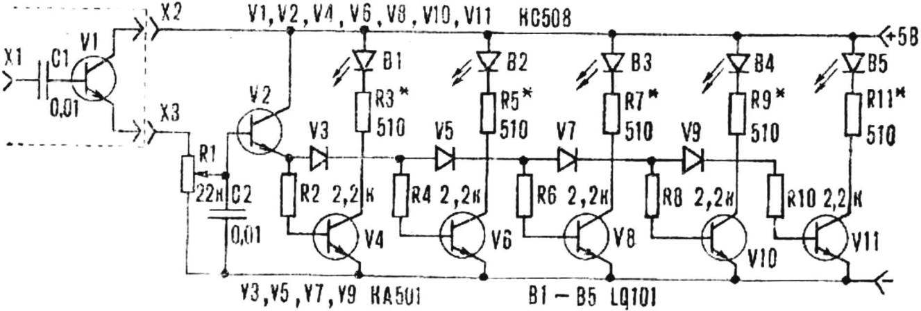 FIVE-LEVEL VOLTMETER