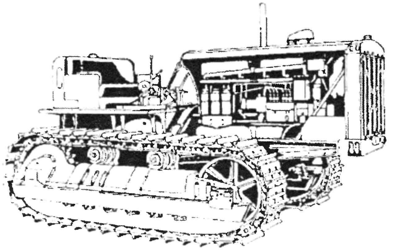 Трактор Caterpillar, на шасси которого сконструировали танк Боба Сэмпла