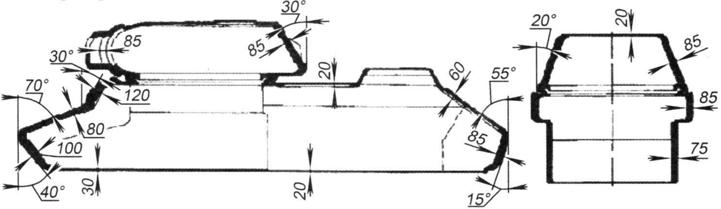 Схема бронирования танка КВ-13