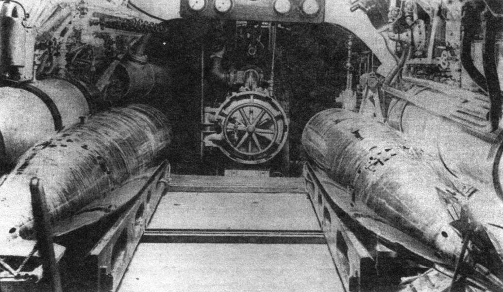 The torpedo compartment of the submarine 