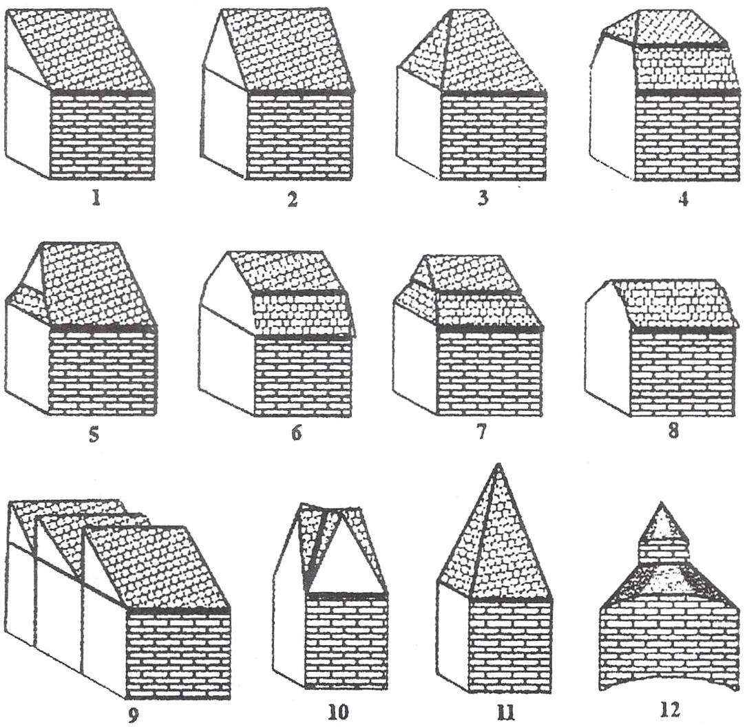 Fig. 1. Some designs of roofs