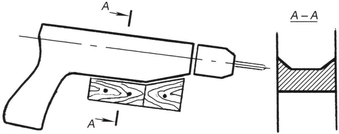 Layout of drill on a stand inside the 