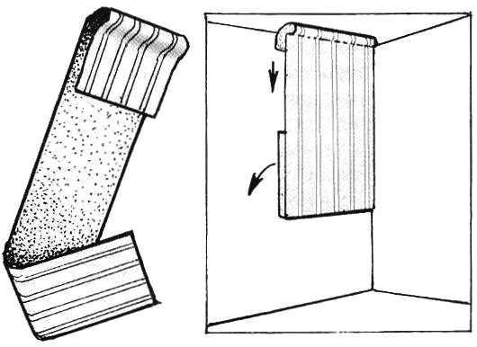 Fig.3. Usually for pasting of walls need two people to lift the panel smeared with glue, to raise it to the ceiling, holding free bottom until you are aligned vertical and is pressed to the wall the top edge of the Wallpaper.