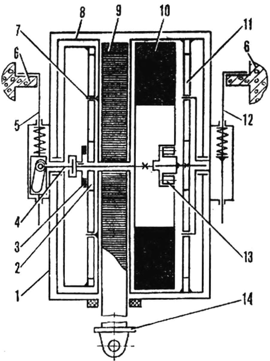 Рис. 1. Схема маховичного лифта